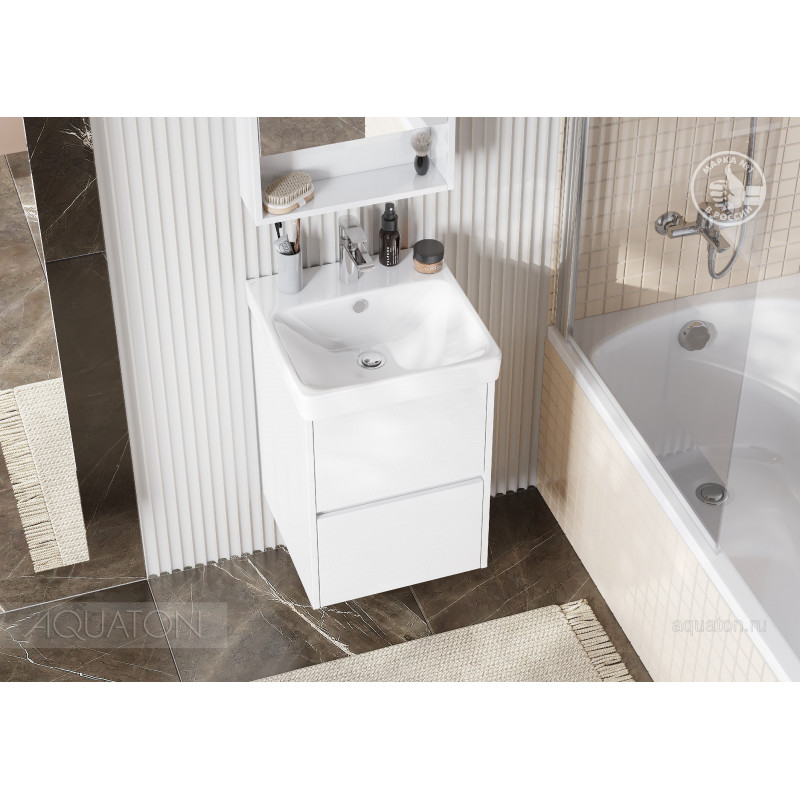 Тумба с раковиной Адриана 45 белая AQUATON Сканди 1A2516K0SD010