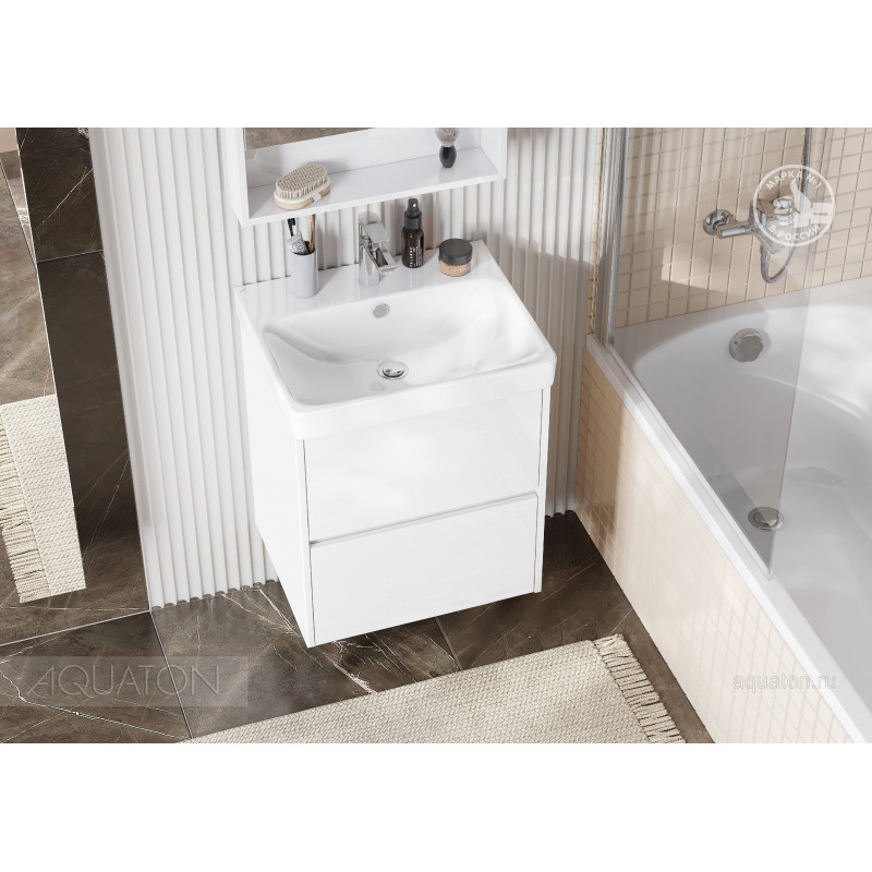 Тумба с раковиной Адриана 55 белый AQUATON Сканди 1A2517K0SD010