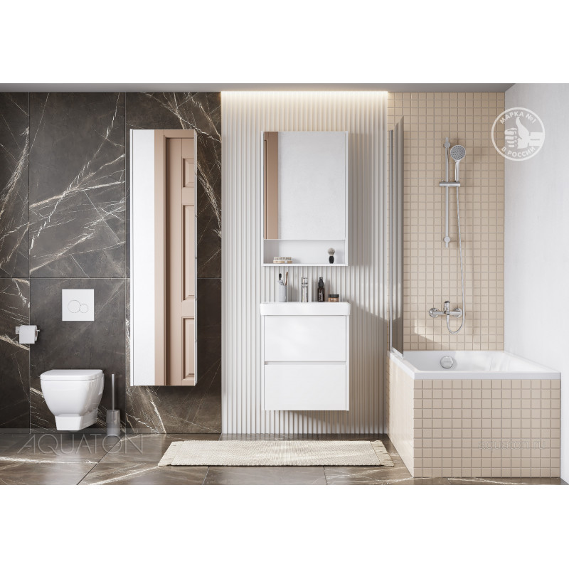 Тумба с раковиной Адриана 55 белый AQUATON Сканди 1A2517K0SD010