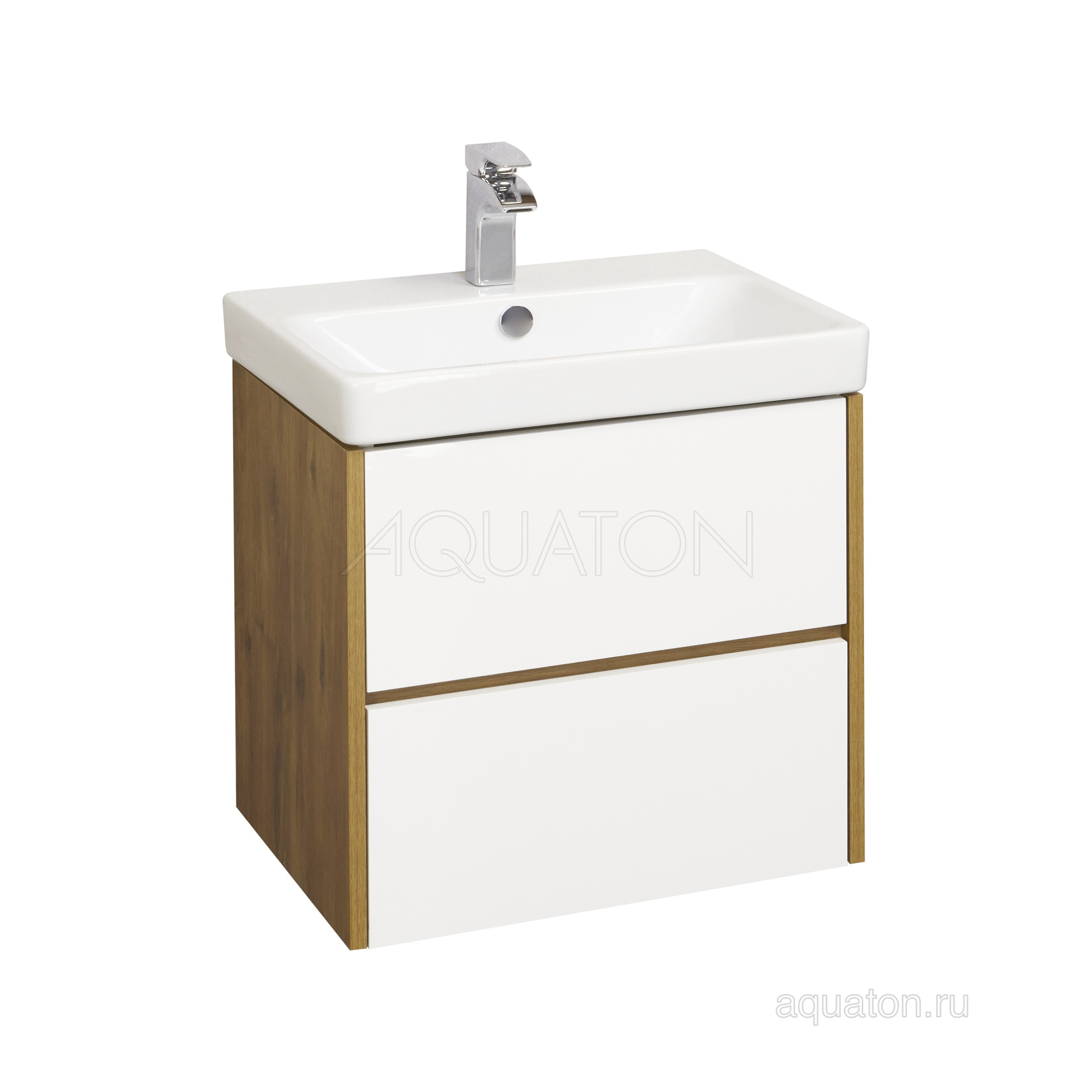 Тумба с раковиной Адриана 70 дуб/белый AQUATON Сканди 1A2518K0SDZ90