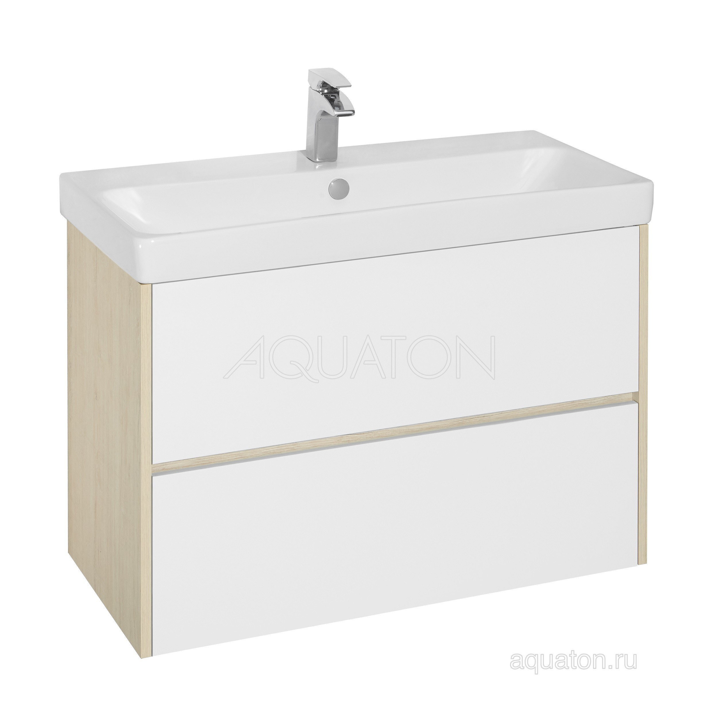Тумба с раковиной Адриана 90 дуб/белый AQUATON Сканди 1A2519K0SDB20