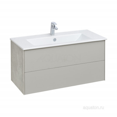 Тумба с раковиной Элина 100 слэйт/галька AQUATON Сохо 1A2582K1AJ9A0