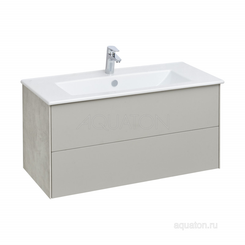 Тумба с раковиной Элина 100 слэйт/галька AQUATON Сохо 1A2582K1AJ9A0