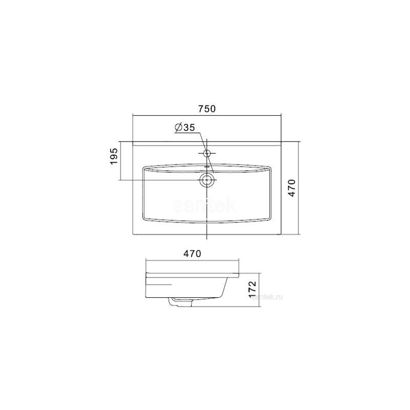 Тумба с раковиной Элина 75 белая AQUATON Сохо 1A2581K2AJ010