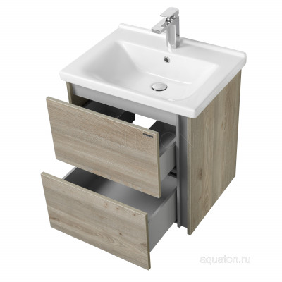 Тумба с раковиной Миранда 60 сосна AQUATON Стоун 1A2314K1SX850
