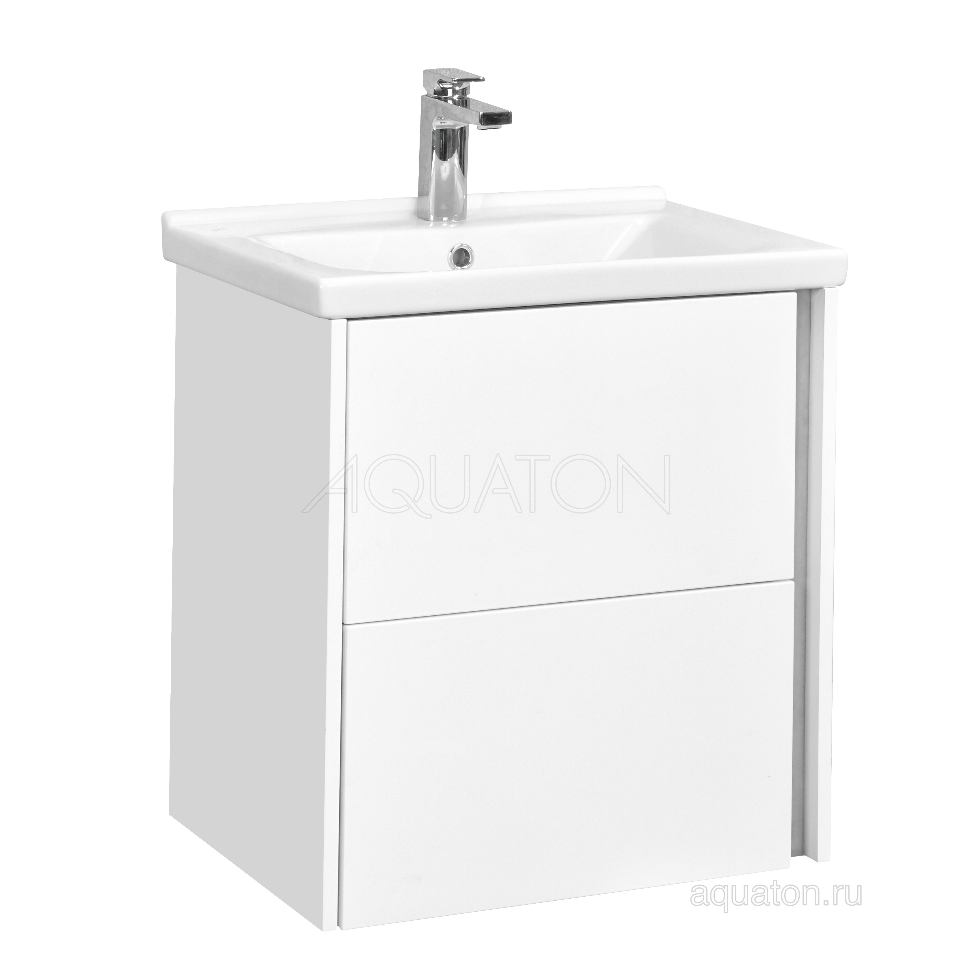 Тумба с раковиной Миранда 60 белый AQUATON Стоун 1A2314K1SX010