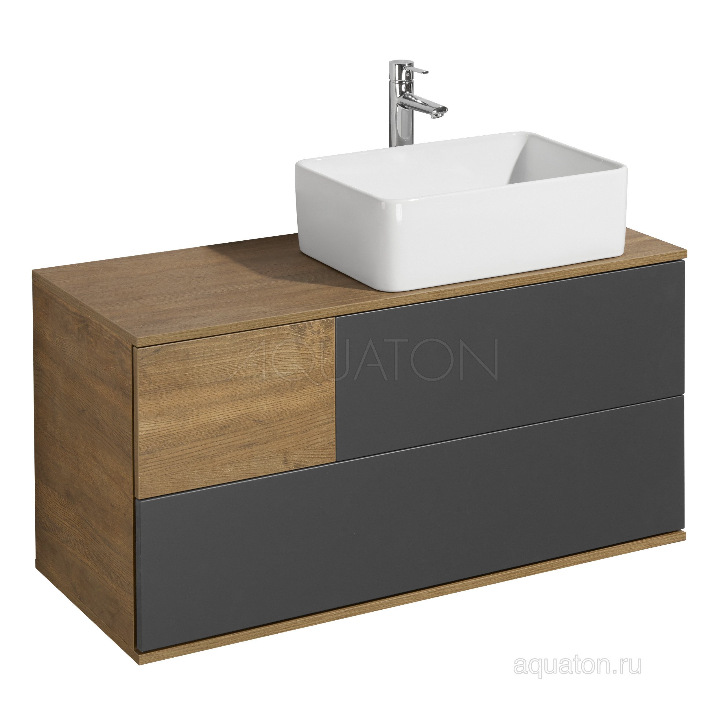 Тумба с раковиной MILA 35х50 дуб/антрацит AQUATON Терра 1A2469K1TEKA0