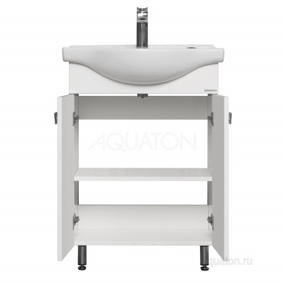 Тумба с раковиной Селигер 60 белый AQUATON Фиджи 1A1796K0FG010