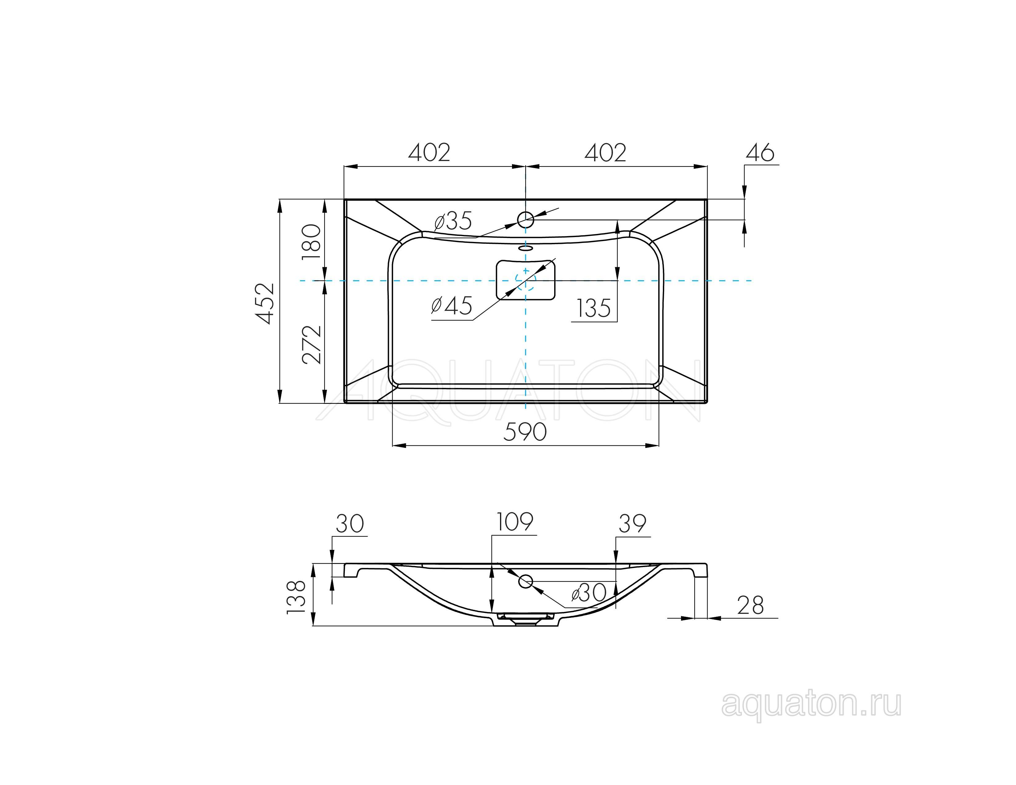 Тумба с раковиной Брук 80 графит AQUATON Уэльс 1A2679K1WA6A0