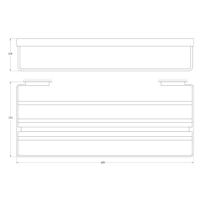 Полка cо штангой хром Artwelle Regen 838160A