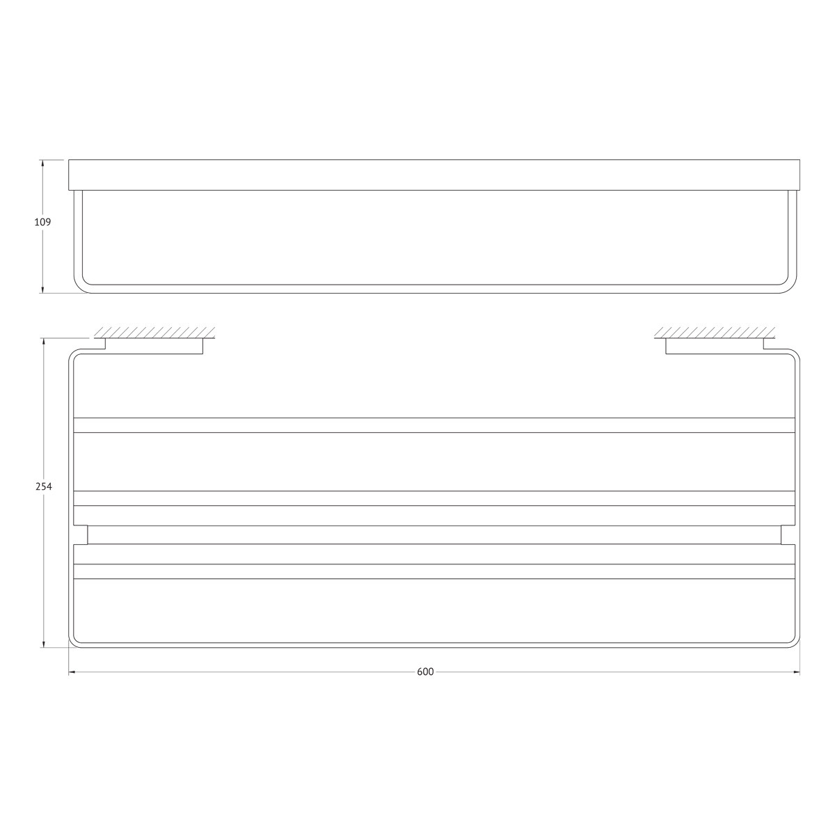 Полка cо штангой хром Artwelle Regen 838160A
