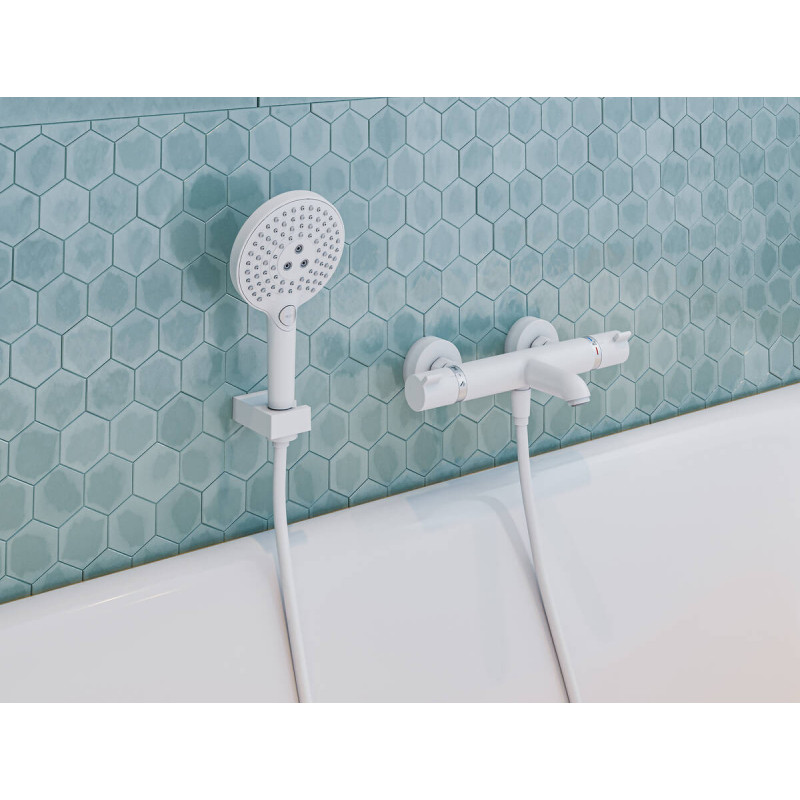Комплект для наполнения ванны Hansgrohe Exafill S, комплект для слива и перелива, матовый белый, 58117700