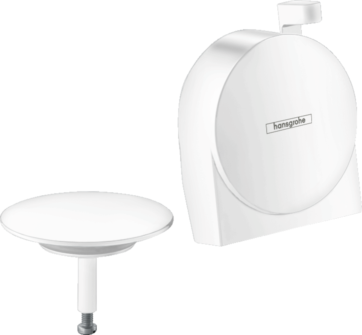 Комплект для наполнения ванны Hansgrohe Exafill S, комплект для слива и перелива, матовый белый, 58117700