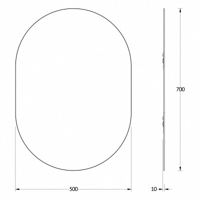 Зеркало со шлифованной кромкой 50x70см Evoform Primary BY 0134