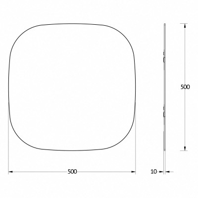 Зеркало со шлифованной кромкой 50x50см Evoform Primary BY 0136