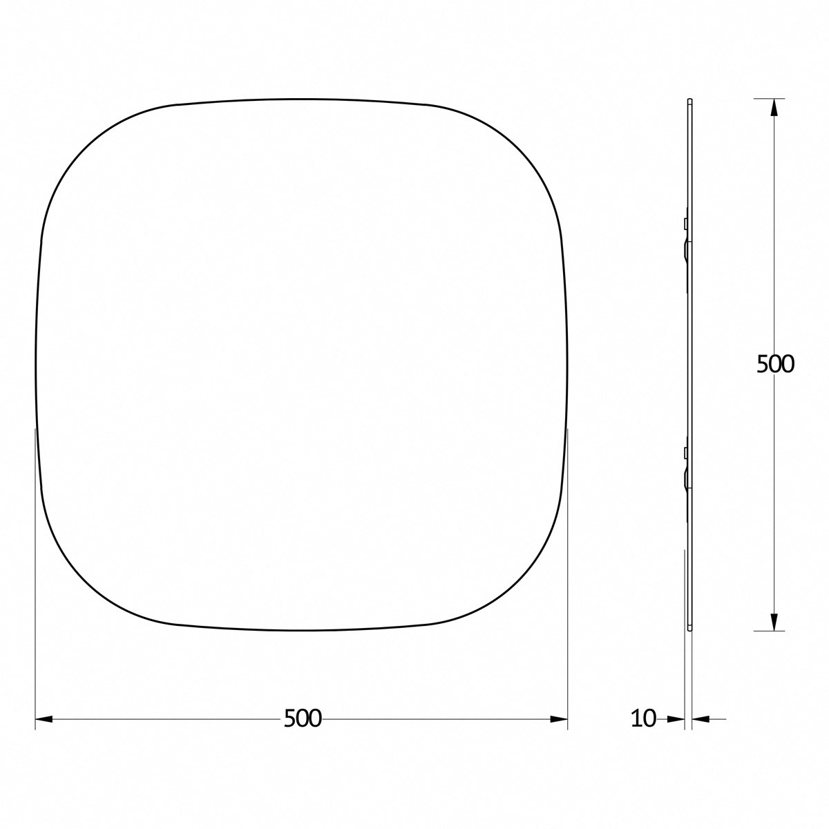 Зеркало со шлифованной кромкой 50x50см Evoform Primary BY 0136