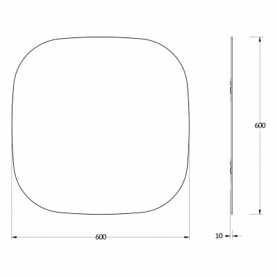 Зеркало со шлифованной кромкой 60x60см Evoform Primary BY 0137