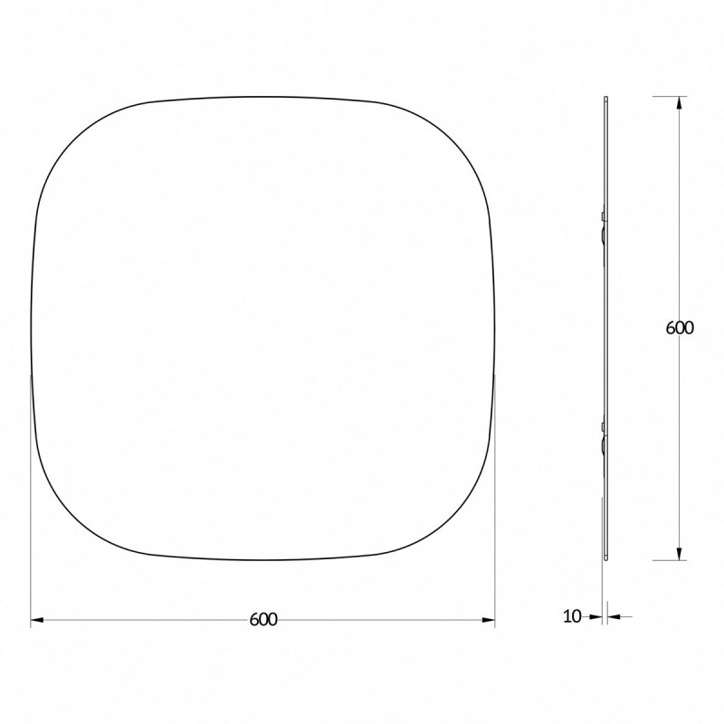 Зеркало со шлифованной кромкой 60x60см Evoform Primary BY 0137