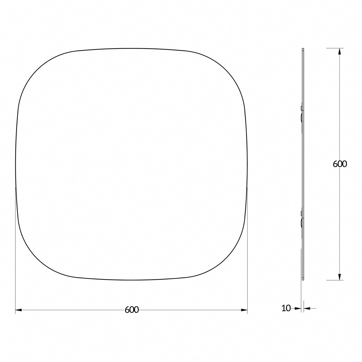 Зеркало со шлифованной кромкой 60x60см Evoform Primary BY 0137