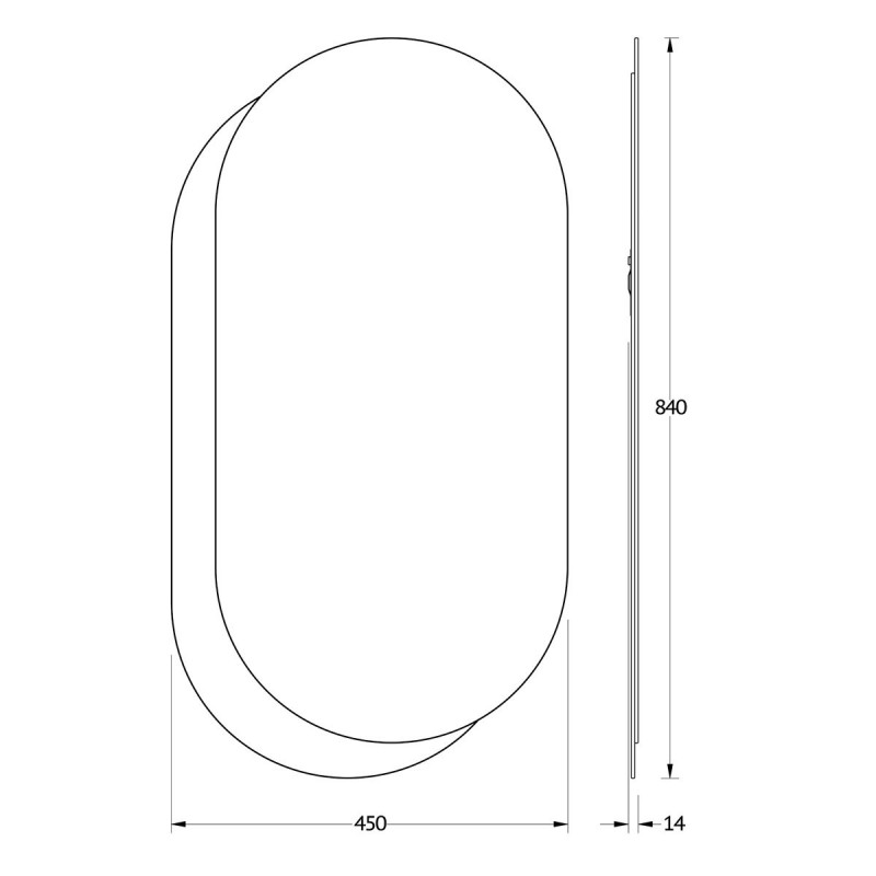 Зеркало на стеклянном основании 45x84см Evoform Double BY 0301