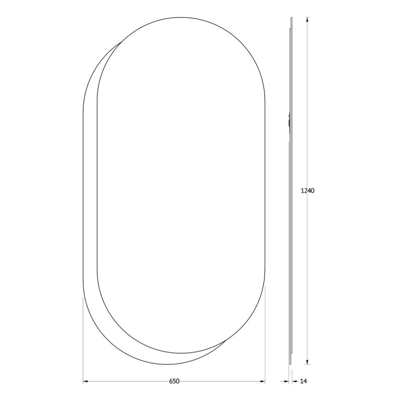 Зеркало на стеклянном основании 65x124см Evoform Double BY 0303