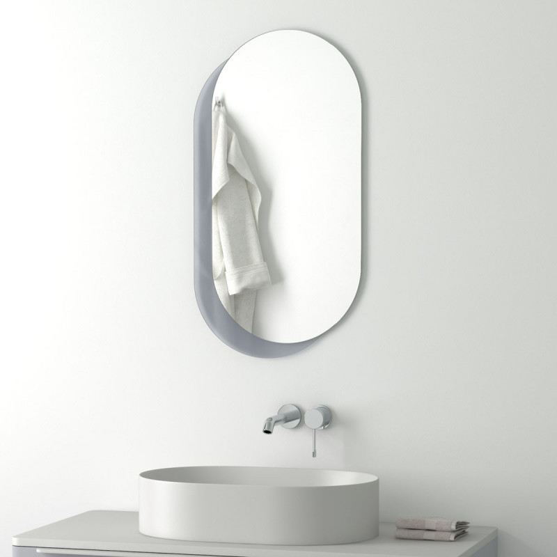 Зеркало на стеклянном основании графит 65x124см Evoform Double BY 0313