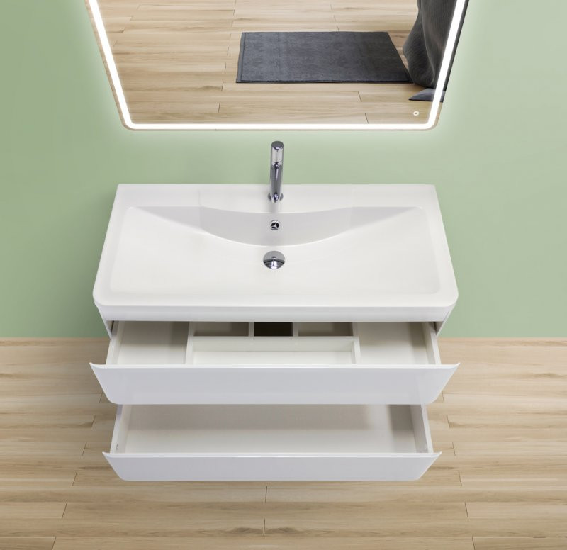 База под раковину подвесная с двумя выкатными ящиками 1000x450x500  BelBagno ALBANO-900, Rovere Rustico
