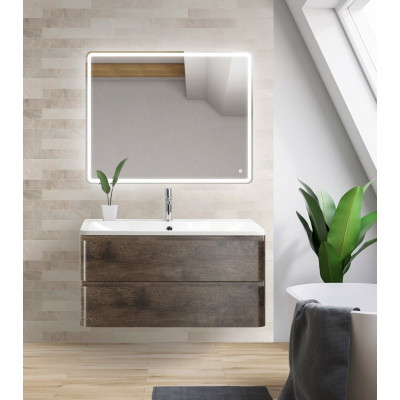 База под раковину подвесная с двумя выкатными ящиками 1000x450x500  BelBagno ALBANO-1000, Rovere Nature Grigio