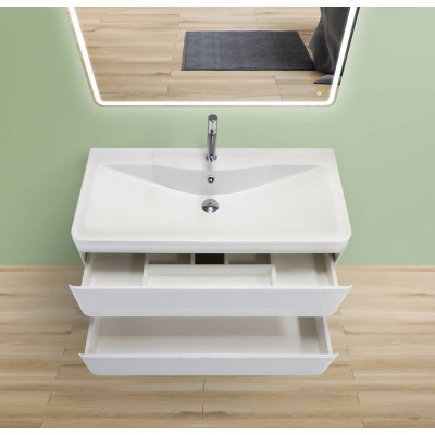 База под раковину подвесная с двумя выкатными ящиками 900x450x500 BelBagno ALBANO-900, Rovere Vintage Bianco