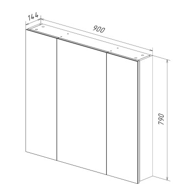 Зеркальный шкаф 90x80см Lemark Universal LM90ZS-U