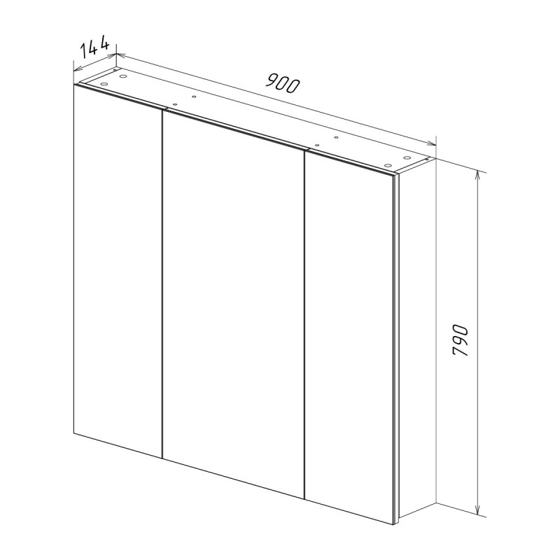 Зеркальный шкаф 90x80см Lemark Universal LM90ZS-U