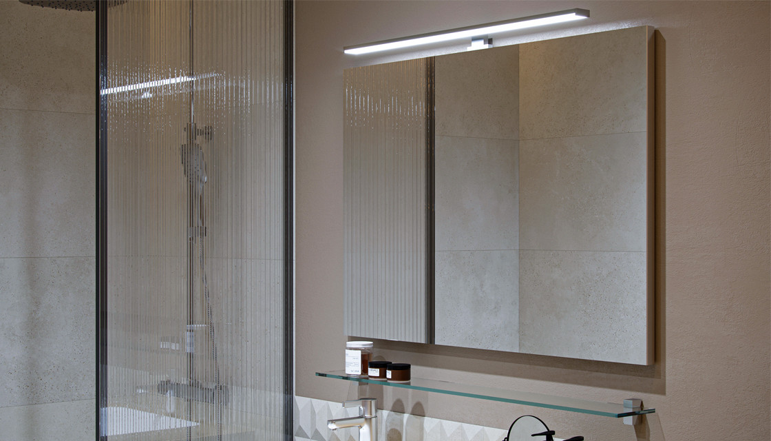 Зеркалос LED светильником 100см Velvex Klaufs zkKLA.100-14