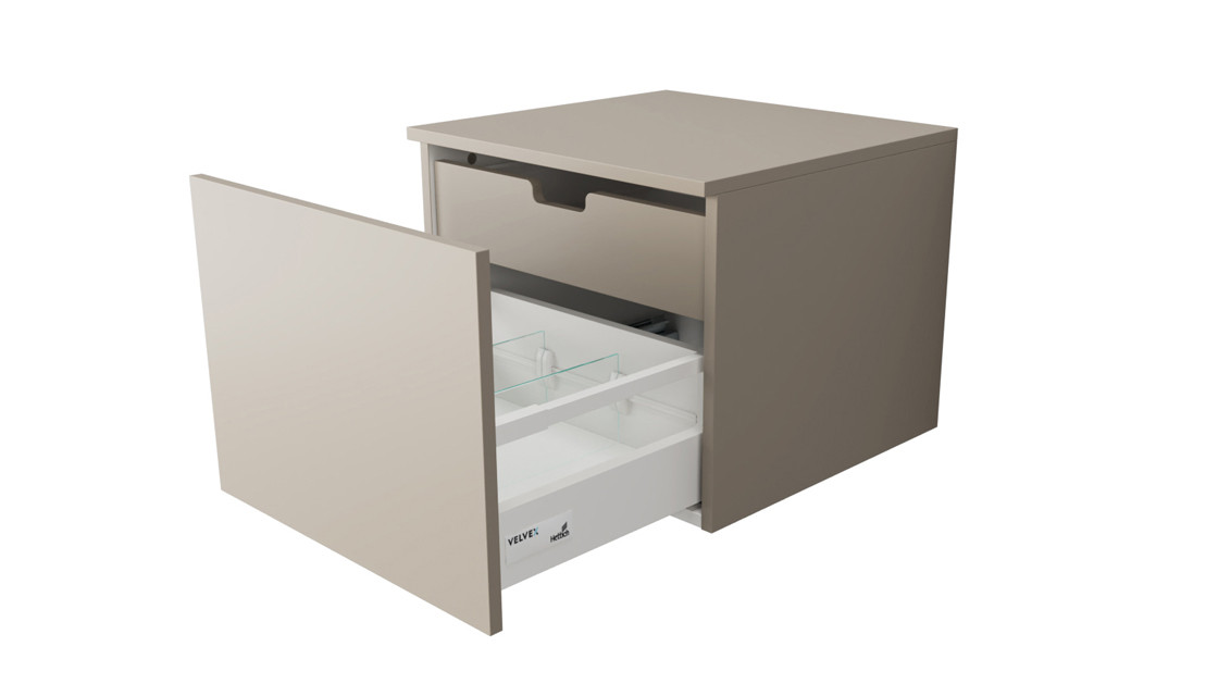 Тумба под раковину подвесная 50см бежевая Velvex Unique Unit tpUNI.50.H40.Y.VY-215