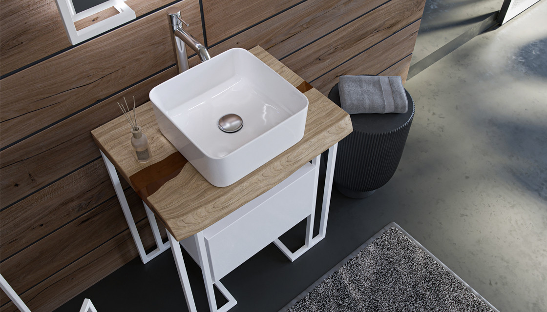 Тумба под раковину подвесная 45см белая Velvex Loft tpGEL.45-43.21