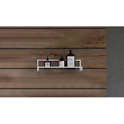 Стеклянная полка с держателем 45см белая Velvex Loft pkGEL.45-58