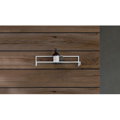 Стеклянная полка с держателем 50см белая Velvex Loft pkGEL.50-58