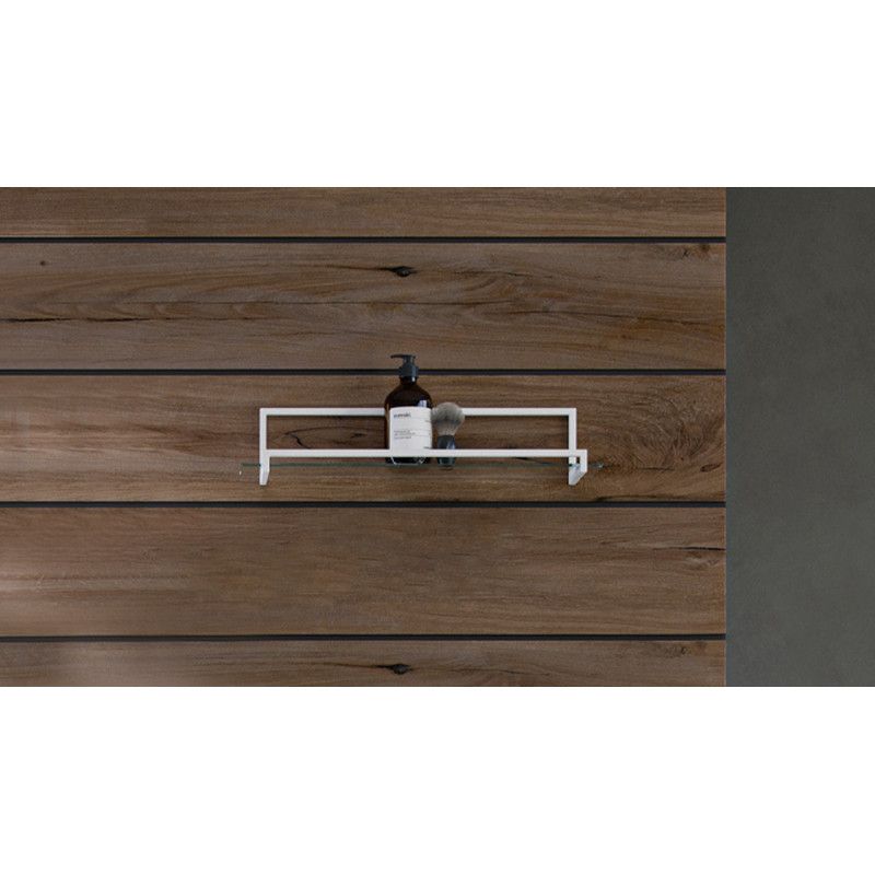 Стеклянная полка с держателем 50см белая Velvex Loft pkGEL.50-58