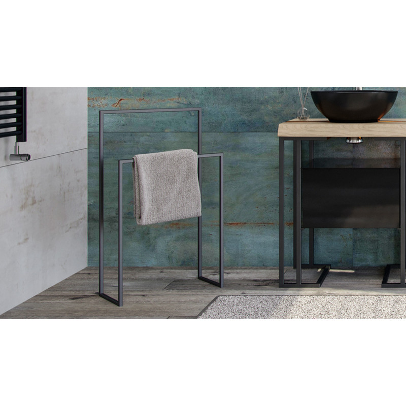 Полотенцедержатель напольный черный Velvex Loft plGEL.45-58
