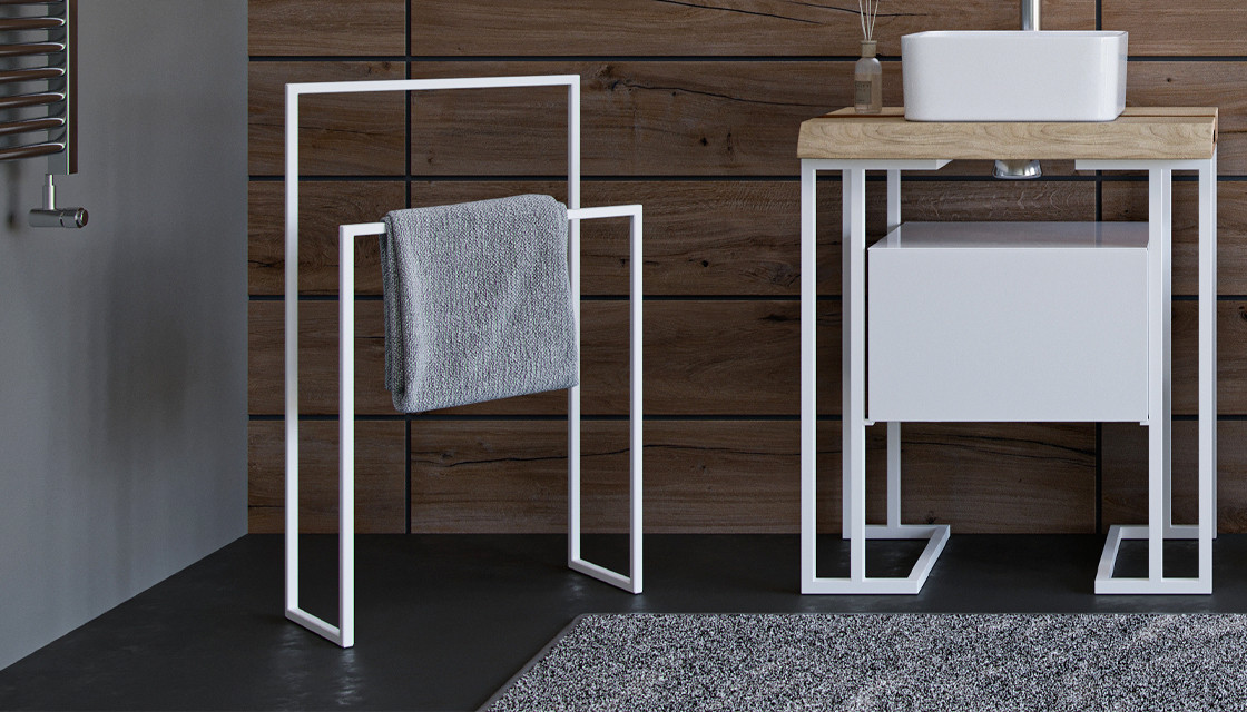 Полотенцедержатель напольный белый Velvex Loft plGEL.45-58