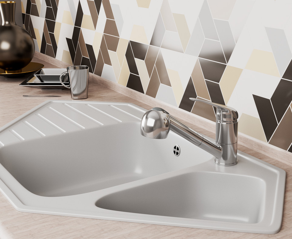 Смеситель для кухонной мойки RUSH Corsica CO4240-25 хром, вытяжной излив с переключением на душ