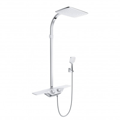 Душевая система KLUDI COCKPIT Discovery DUAL SHOWER SYSTEM с термостатом DN 15, белый/хром, 8020091-00