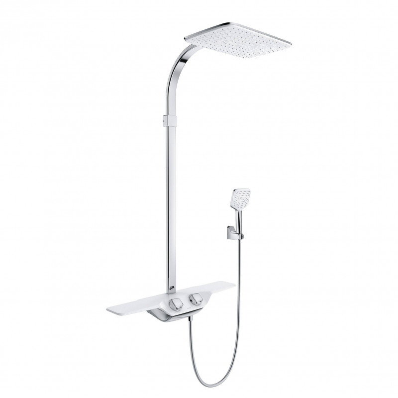 Душевая система KLUDI COCKPIT Discovery DUAL SHOWER SYSTEM с термостатом DN 15, белый/хром, 8020091-00