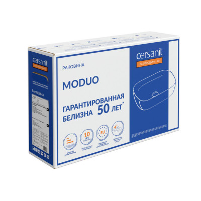 Раковина 50x36x15 Cersanit MODUO 50 Square для установки на столешницу, белая, A63570