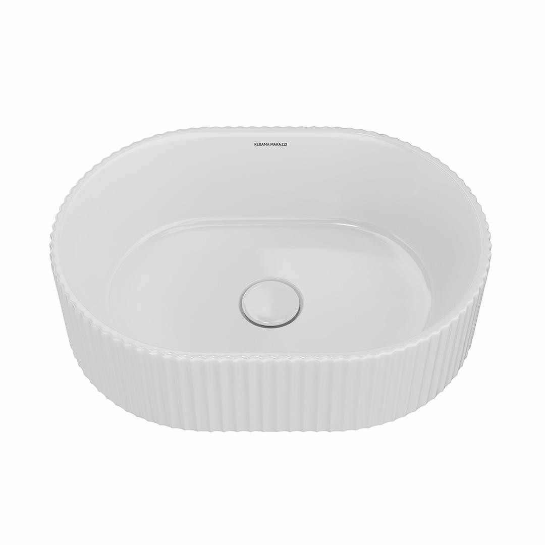 Раковина 505x366x140 Kerama Marazzi Artbasin Vento накладная 50, белая глянцевая, VE.wb.50WHT