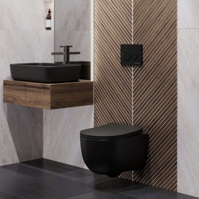 Инсталляция для унитаза с черной Soft Touch кнопкой Berges 040265