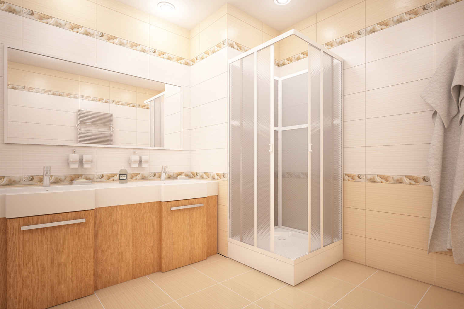 Душевой кабина квадратная, 80 x 80 см, 4 стенки, МетаКам