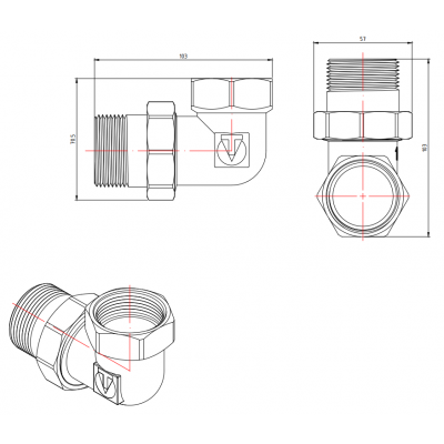 Разъемный угловой сгон Valtec 3/4" VTr.098.N.0005