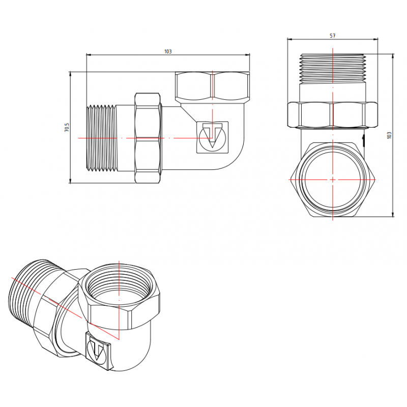 Разъемный угловой сгон Valtec 3/4" VTr.098.N.0005