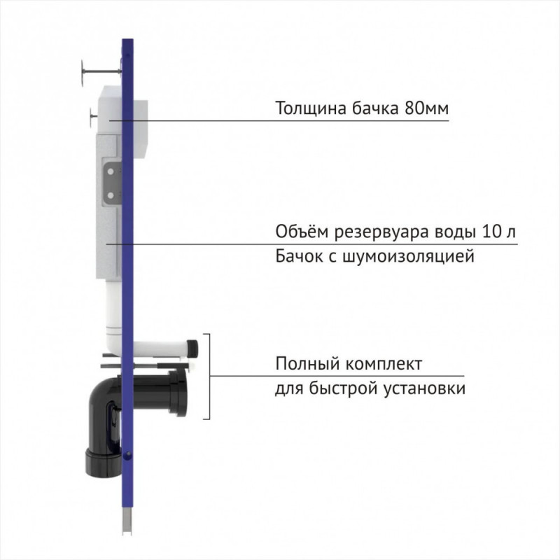 Комплект: Инсталляция, подвесной унитаз и кнопка Berges Novum 042419