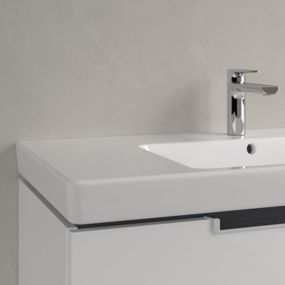 Раковина на тумбу 100x48x18см Villeroy&Boch Subway 2.0, Альпийский белый, с переливом, 1 + 2 намеченных отв.